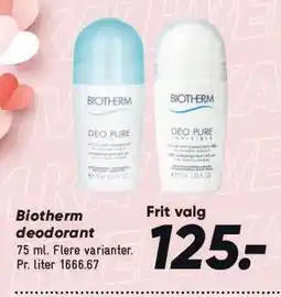 Bilka Biotherm deodorant tilbud