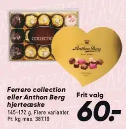 Bilka Ferrero collection eller Anthon Berg hjerteæske tilbud