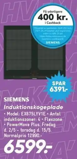 Bilka SIEMENS Induktionsskogeplade tilbud