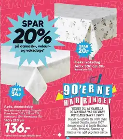 Bilka SPAR 20% på damask-, velour- og voksduge tilbud