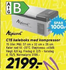 Bilka ALPICOOL C15 køleboks med kompressor tilbud