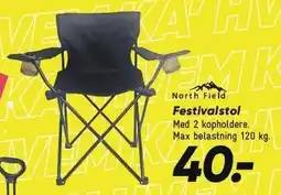 Bilka NORTH FIELD Festivalstol tilbud