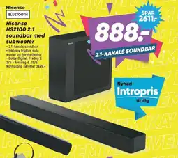 Bilka Hisense HS2100 2.1 soundbar med subwoofer tilbud