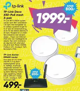 Bilka TP-LINK Deco X50-PoE mesh 3-pak tilbud