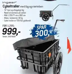 Thansen Cykeltrailer med låg og støtteben tilbud