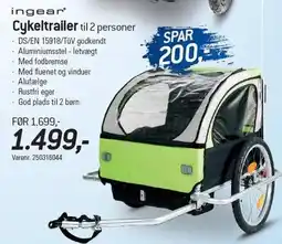 Thansen Cykeltrailer til 2 personer tilbud