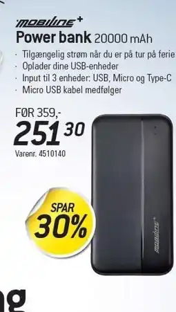 Thansen Power bank 2000 mAh tilbud