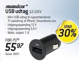 Thansen USB udtag 12-24 V tilbud