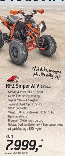 Thansen RFZ Sniper ATV 125cc tilbud