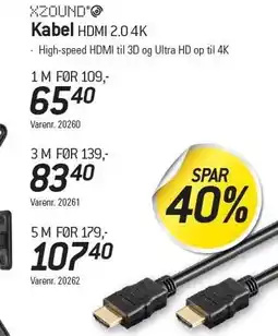 Thansen Kabel HDMI 2.0 4K tilbud