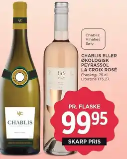 MENY CHABLIS ELLER ØKOLOGISK PEYRASSOL LA CROIX ROSÉ tilbud