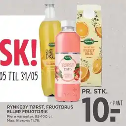 MENY RYNKEBY TØRST, FRUGTBRUS ELLER FRUGTDRIK tilbud