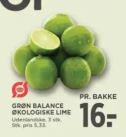 MENY GRØN BALANCE ØKOLOGISKE LIME 3 STK tilbud