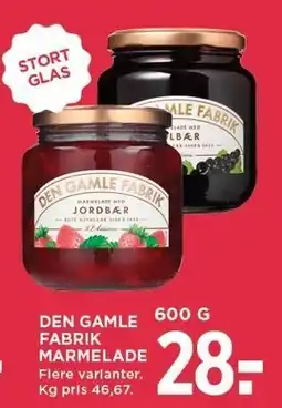 MENY DEN GAMLE FABRIK MARMELADE tilbud