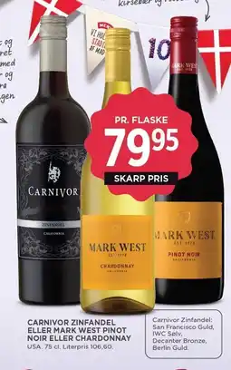 MENY Rødvin eller Hvidvin 0,75 liter tilbud