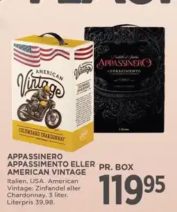 MENY Appassinero Appassimento eller American Vintage 3 liter tilbud