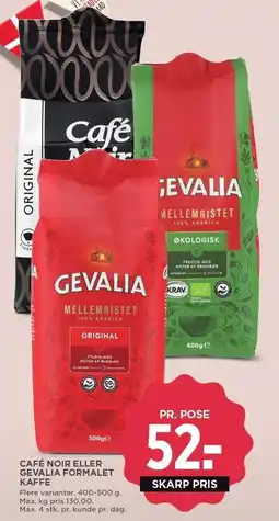 MENY CAFÉ NOIR ELLER GEVALIA FORMALET KAFFE tilbud