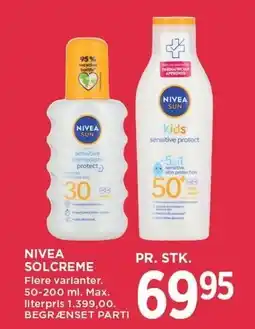 MENY NIVEA SOLCREME tilbud