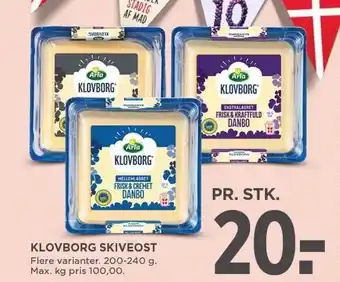 MENY KLOVBORG SKIVEOST tilbud