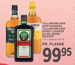MENY TULLAMORE DEW IRISH WHISKEY, TULLAMORE DEW HONEY LIQUEUR ELLER JÄGERMEISTER tilbud
