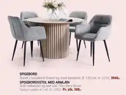 Daells Bolighus SPISEBORD ELLER SPISEBORDSSTOL MED ARMLÆN tilbud