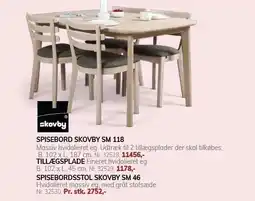 Daells Bolighus SPISEBORD SKOVBY SM 118, TILLÆGSPLADE ELLER SPISEBORDSSTOL SKOVBY SM 46 tilbud