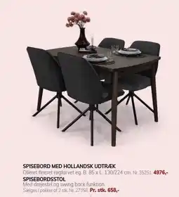 Daells Bolighus SPISEBORD MED HOLLANDSK UDTRYK ELLER SPISEBORDSSTOL tilbud