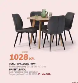 Daells Bolighus RUNDT SPISEBORD ROXY ELLER SPISESTUESTOL tilbud