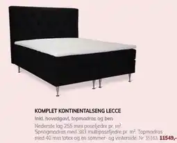 Daells Bolighus KOMPLET KONTINENTALSENG LECCE tilbud