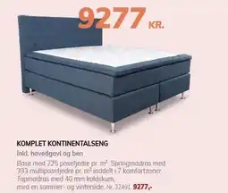 Daells Bolighus KOMPLET KONTINENTALSENG tilbud