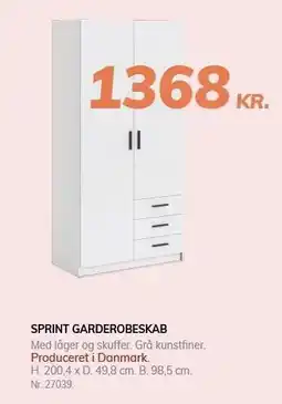 Daells Bolighus SPRINT GARDEROBESKAB tilbud