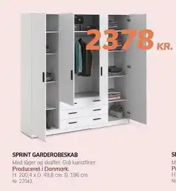 Daells Bolighus SPRINT GARDEROBESKAB tilbud