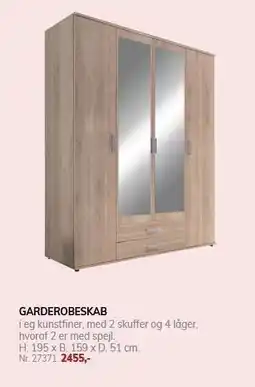 Daells Bolighus GARDEROBESKAB tilbud