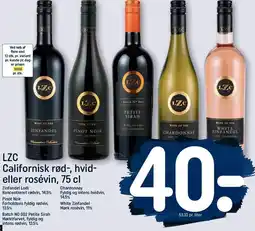 REMA 1000 LZC Californisk rød-, hvid eller rosévin 75 cl tilbud