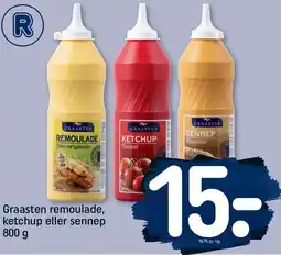REMA 1000 Graasten remoulade, ketchup eller sennep 800 g tilbud
