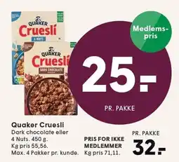 SPAR Quaker Cruesli tilbud