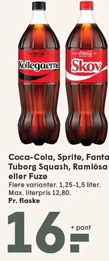 SPAR Coca-Cola, Sprite, Fanta, Tuborg Squash, Ramlösa eller Fuze tilbud