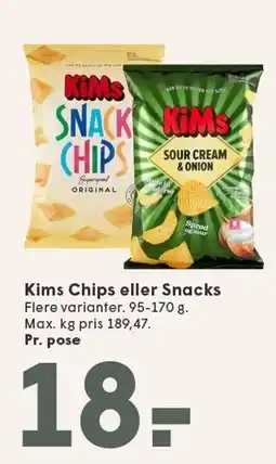 SPAR Kims Chips eller Snacks tilbud