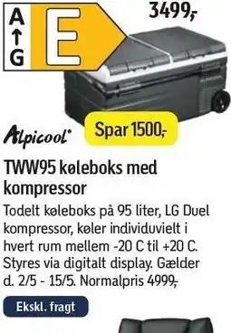 Føtex Alpicool TWW95 køleboks med kompressor tilbud