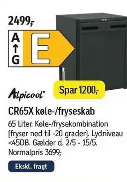 Føtex Alpicool CR65X køle-/fryseskab tilbud