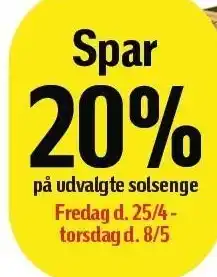 Føtex Spar 20% på udvalgte solsenge tilbud