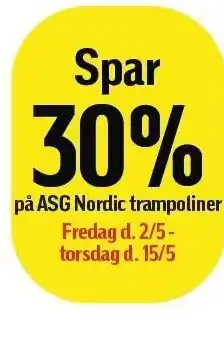 Føtex Spar 30% på ASG Nordic trampoliner tilbud