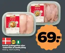 Netto Dansk kyllingefilet eller -inderfilet af landkylling tilbud