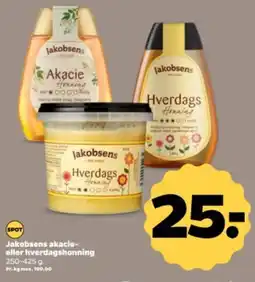 Netto JAKOBSENS akacie- Jakobsens eller hverdagshonning tilbud