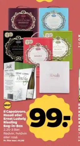 Netto Il Capolavoro, Rosali eller Ernst Ludwig Riesling Bag-in-Box tilbud