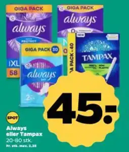Netto ALWAYS eller Tampax tilbud