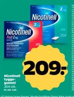 Netto NICOTINELL tygge- gummi tilbud