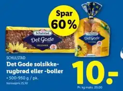 Lidl SCHULSTAD Det Gode solsikke- rugbrød eller -boller tilbud