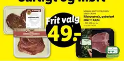 Lidl NØRMARK MEAT/VILSTRUPGÅRD/ DANISH CROWN Ribeyesteak, peberbøf eller T-bone tilbud