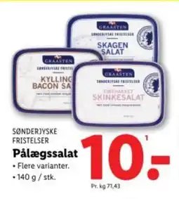Lidl SØNDERJYSKE FRISTELSER Pålægssalat tilbud